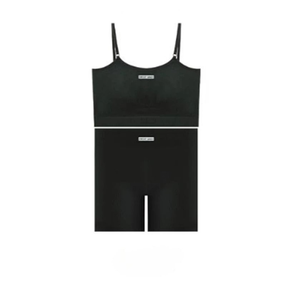 Women Seamless Yoga Wear Set With Halter Vest And Pants 11