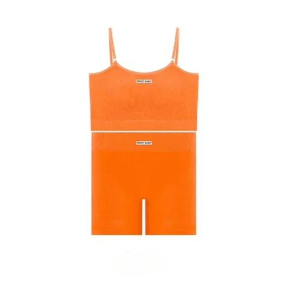 Women Seamless Yoga Wear Set With Halter Vest And Pants 3