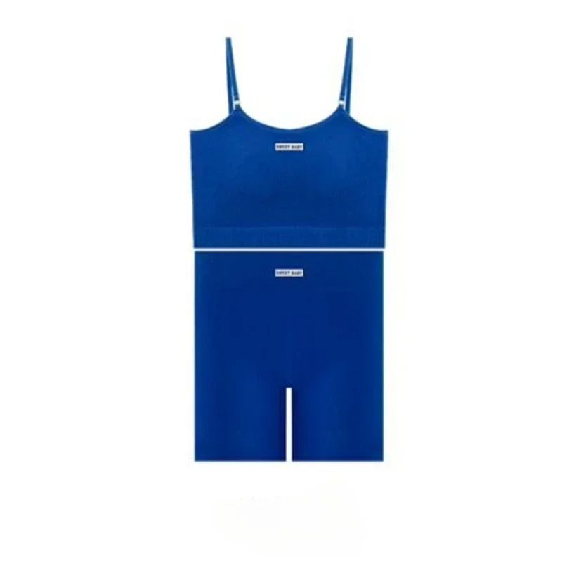 Women Seamless Yoga Wear Set With Halter Vest And Pants 5