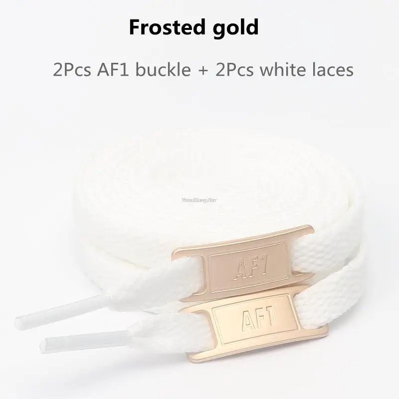 White Flat Shoelace Set With Lace Buckle Accessories 12