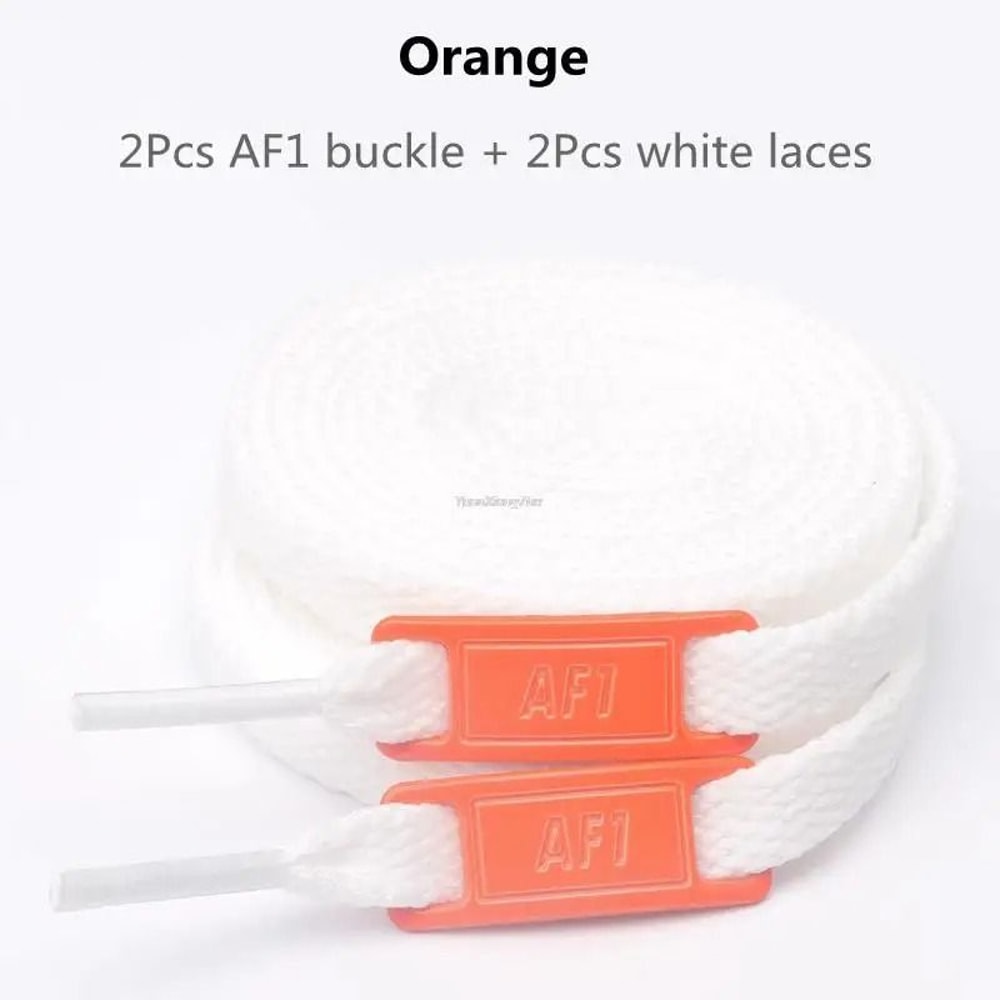 White Flat Shoelace Set With Lace Buckle Accessories 17