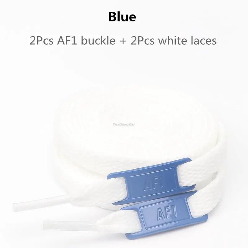 White Flat Shoelace Set With Lace Buckle Accessories 20