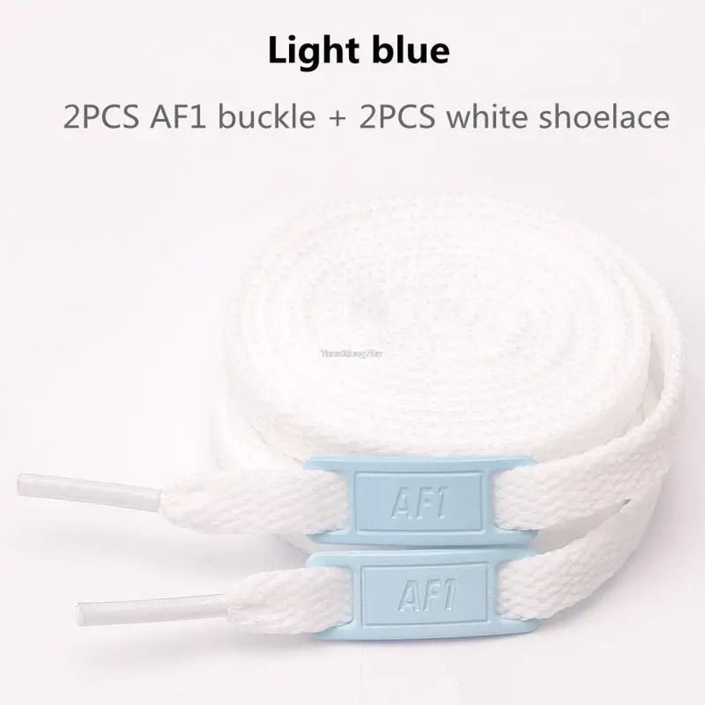 White Flat Shoelace Set With Lace Buckle Accessories 21
