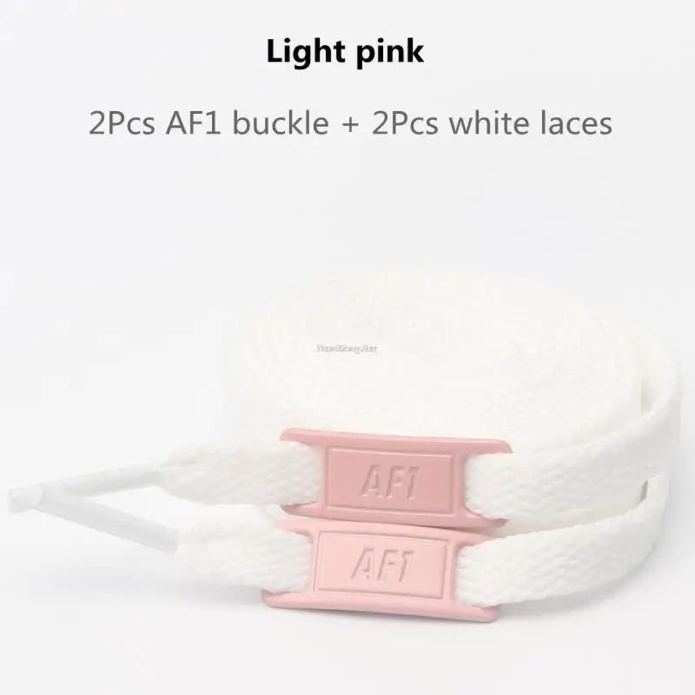 White Flat Shoelace Set With Lace Buckle Accessories 24