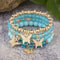 Butterfly Beaded Bracelet Set For Women Bohemian Style Elastic Bangles 12