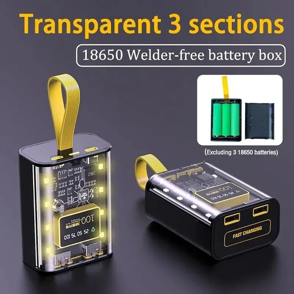 18650 Power Bank Case With Dual USB Output And Night Light DIY Battery Storage Box 0