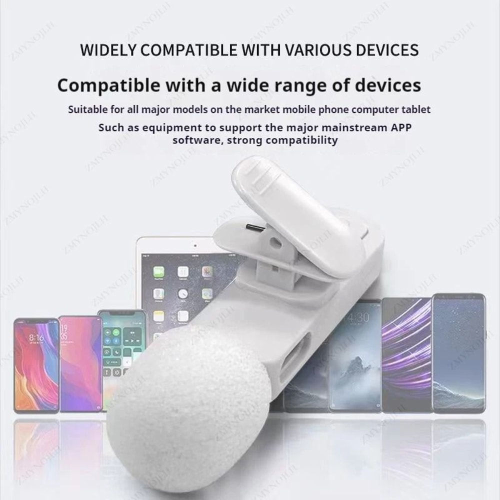 Wireless Lavalier Microphone Portable Mini Audio Recording Mic For Phone And Camera 5