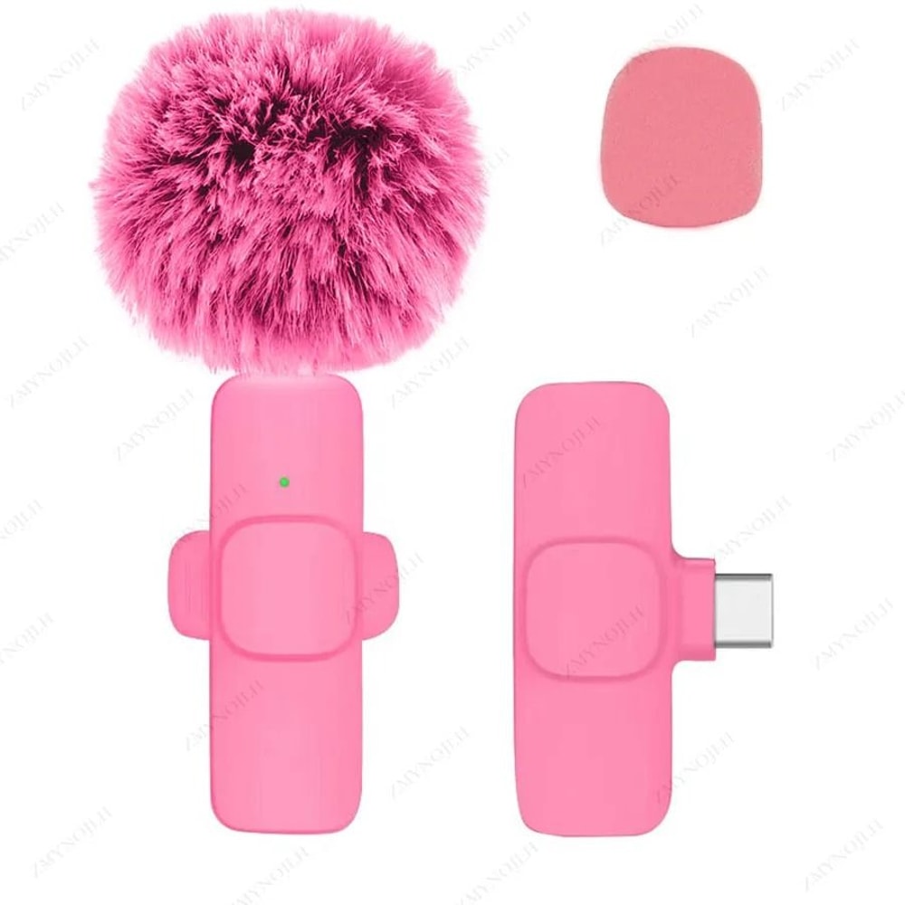 Wireless Lavalier Microphone Portable Mini Audio Recording Mic For Phone And Camera 18