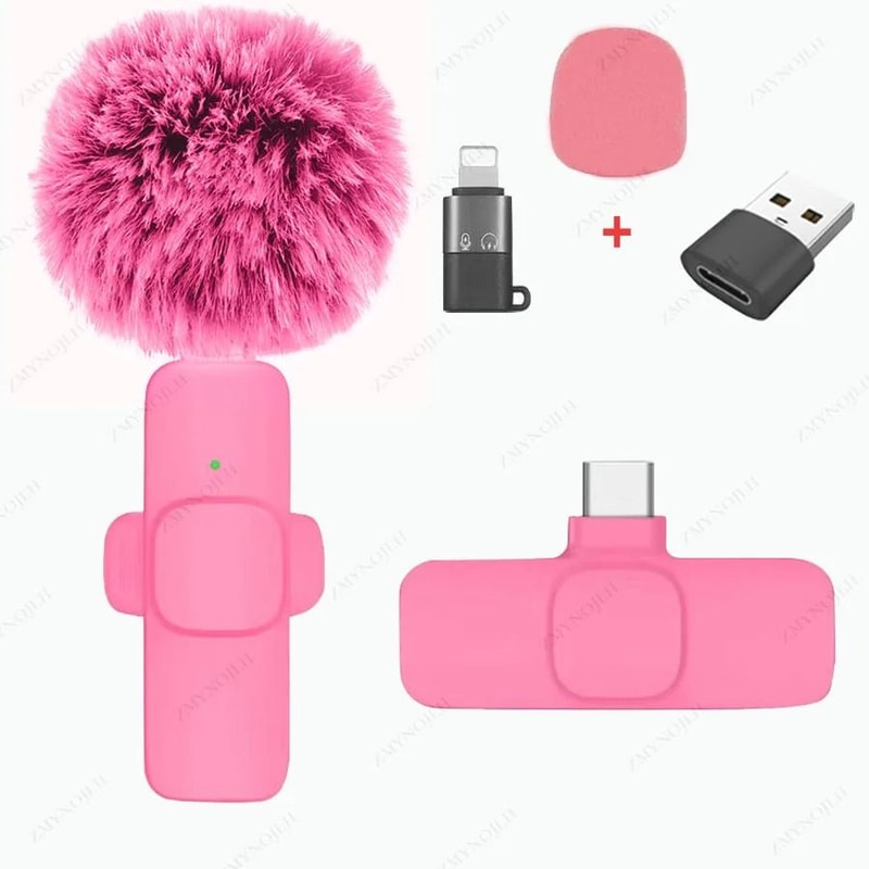 Wireless Lavalier Microphone Portable Mini Audio Recording Mic For Phone And Camera 19