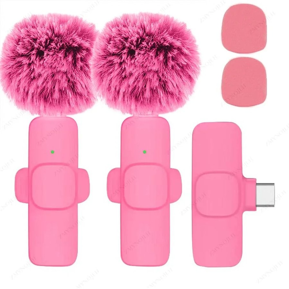 Wireless Lavalier Microphone Portable Mini Audio Recording Mic For Phone And Camera 21