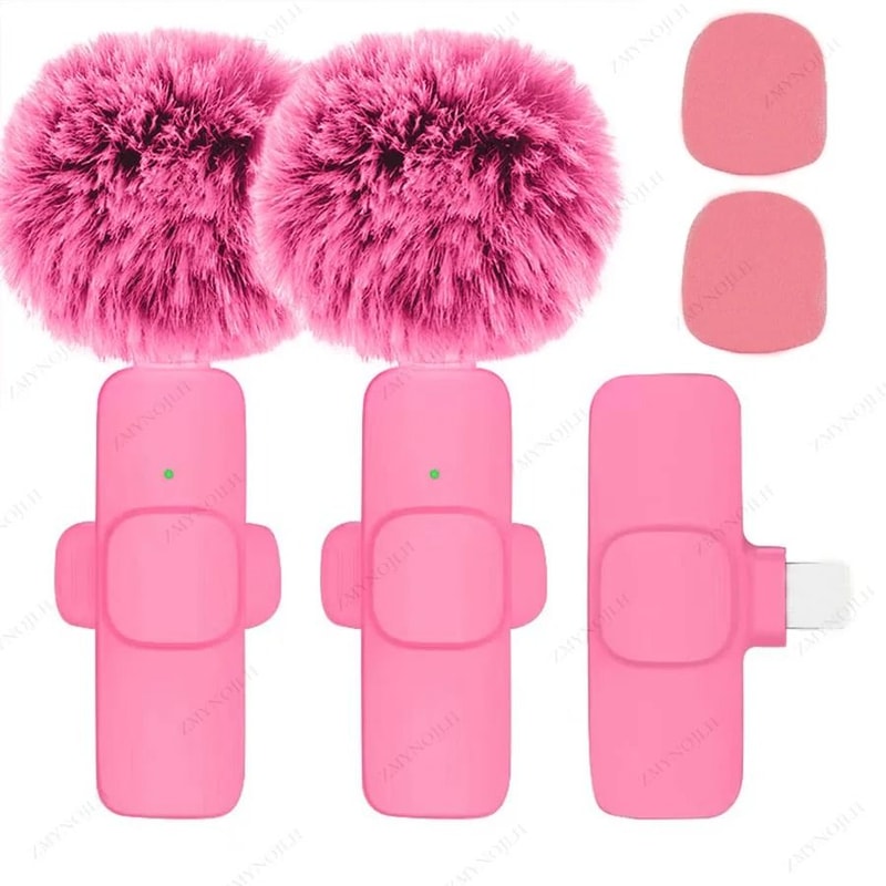 Wireless Lavalier Microphone Portable Mini Audio Recording Mic For Phone And Camera 22