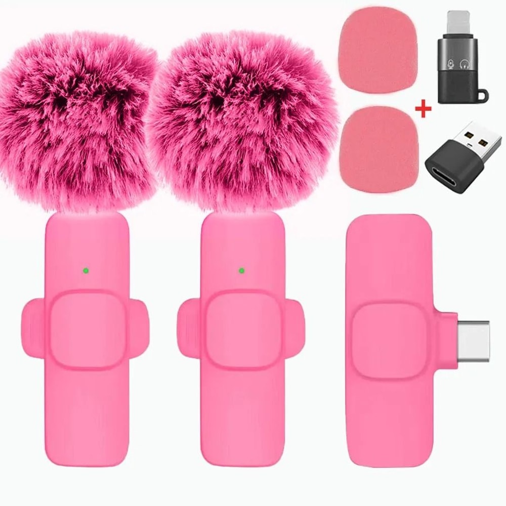 Wireless Lavalier Microphone Portable Mini Audio Recording Mic For Phone And Camera 23