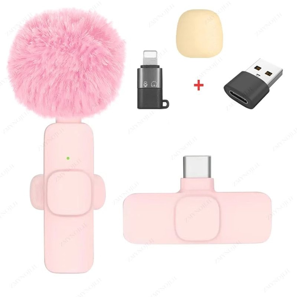 Wireless Lavalier Microphone Portable Mini Audio Recording Mic For Phone And Camera 14