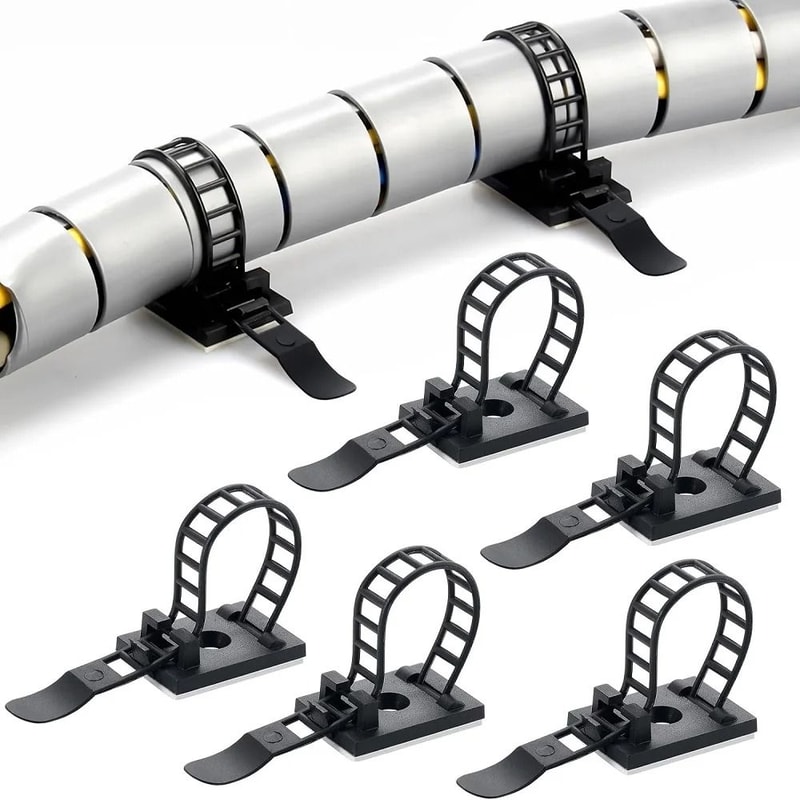 Cable Tie Wire Management Clips Adjustable Cable Organizer Set 10 Piece 0