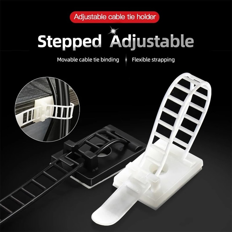Cable Tie Wire Management Clips Adjustable Cable Organizer Set 10 Piece 1