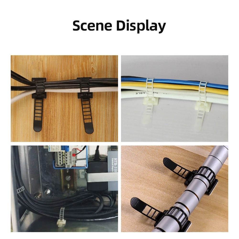 Cable Tie Wire Management Clips Adjustable Cable Organizer Set 10 Piece 5