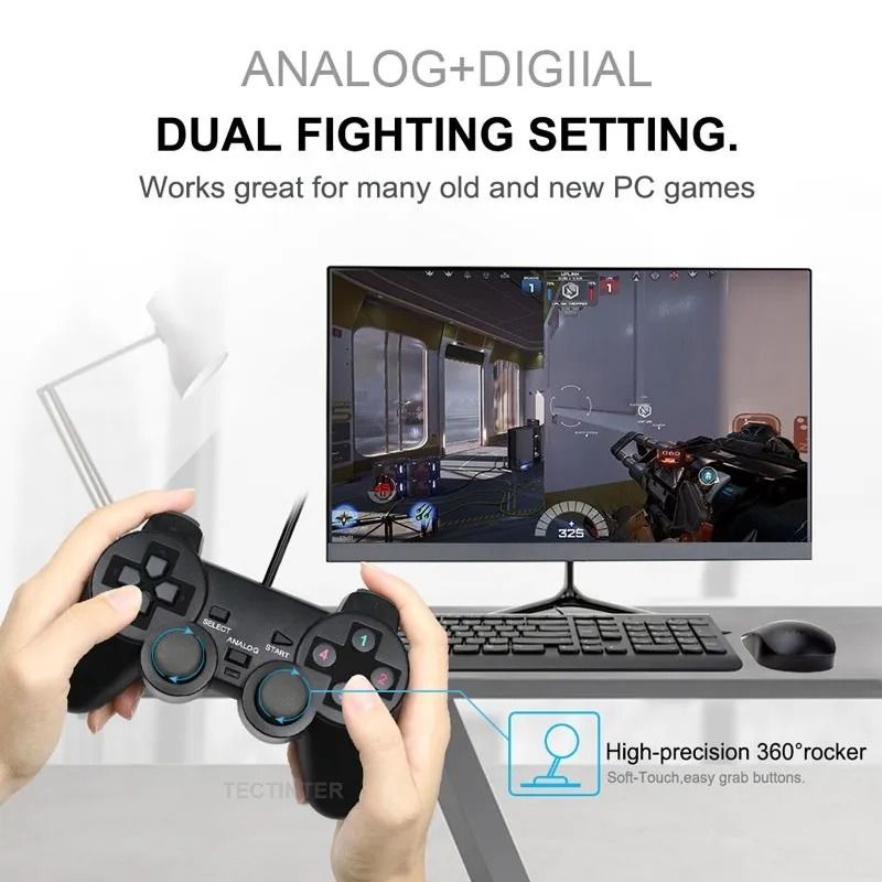 USB Wired PC Game Controller Gamepad For Windows Laptop And Desktop 2