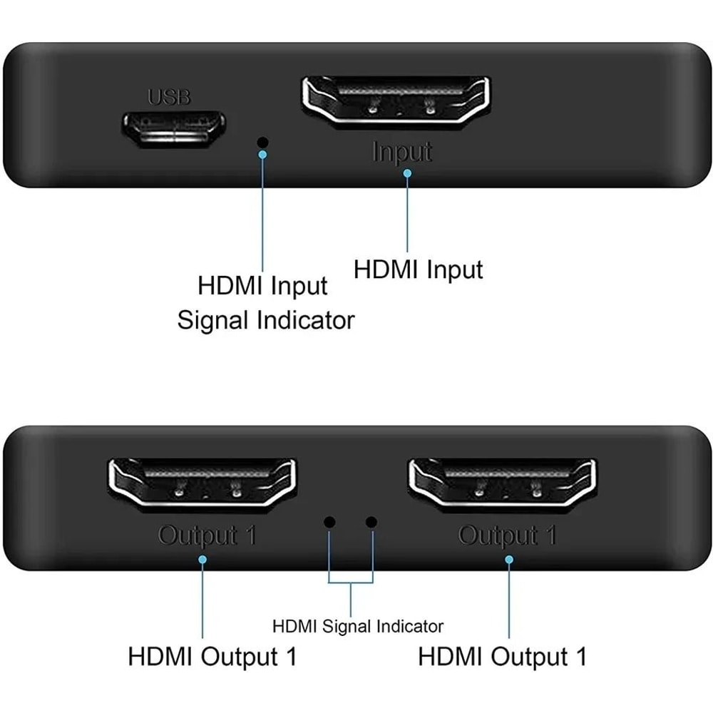 4K HDMI Splitter 1 In 2 Out Dual Display Video Distributor 1