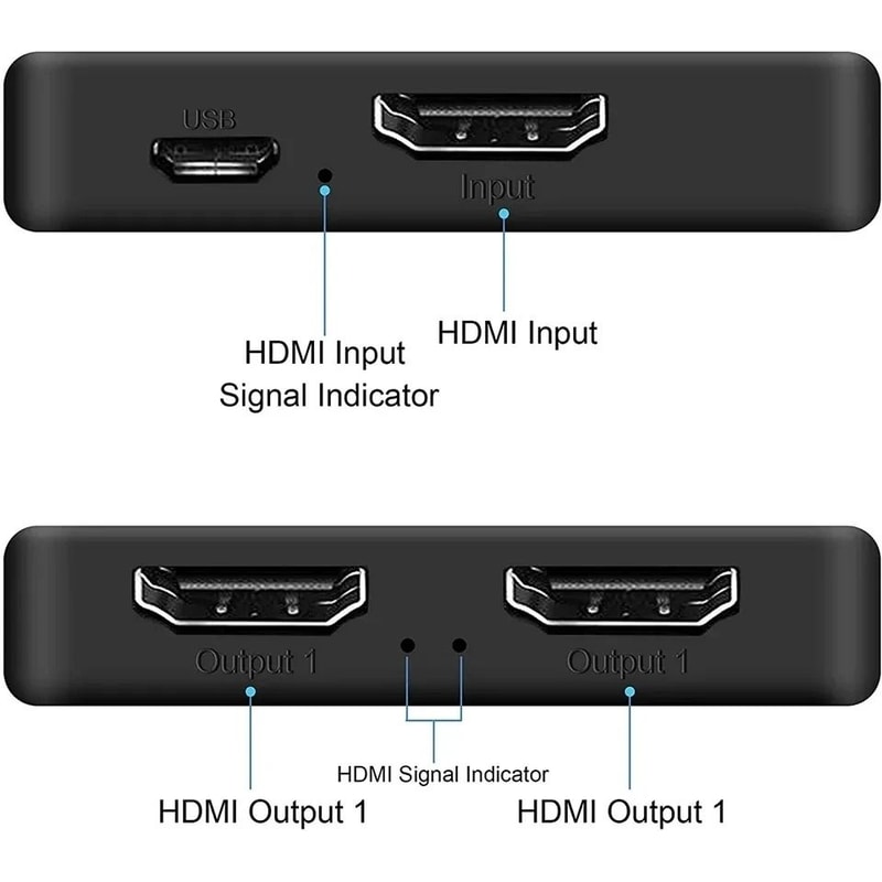 4K HDMI Splitter 1 In 2 Out Dual Display Video Distributor 1