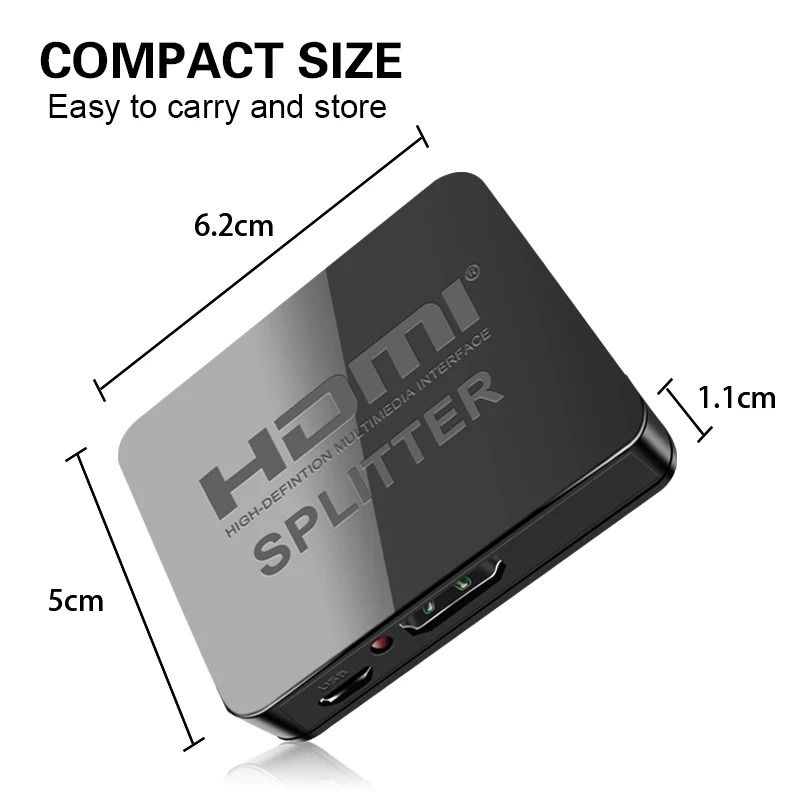 4K HDMI Splitter 1 In 2 Out Dual Display Video Distributor 5