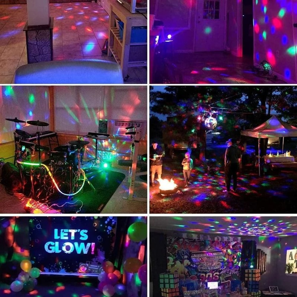 LED Stage Disco Light Rotating RGB Party Lamp With Sound Activation 6