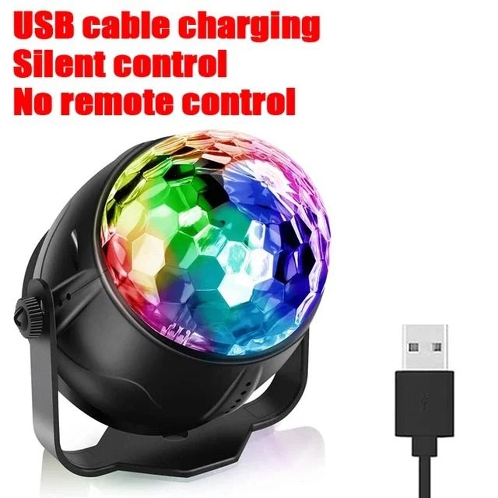 LED Stage Disco Light Rotating RGB Party Lamp With Sound Activation 7