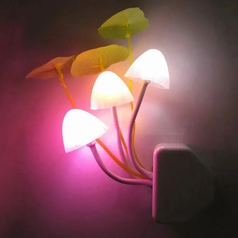 Mushroom Sensor Night Light LED Plug In Wall Lamp 2