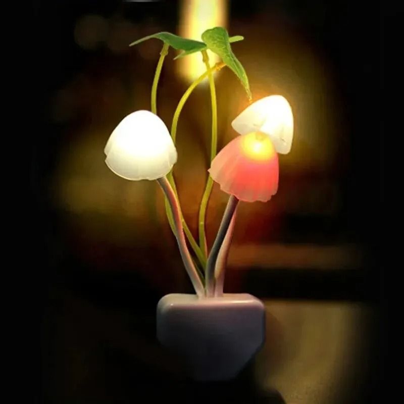 Mushroom Sensor Night Light LED Plug In Wall Lamp 3