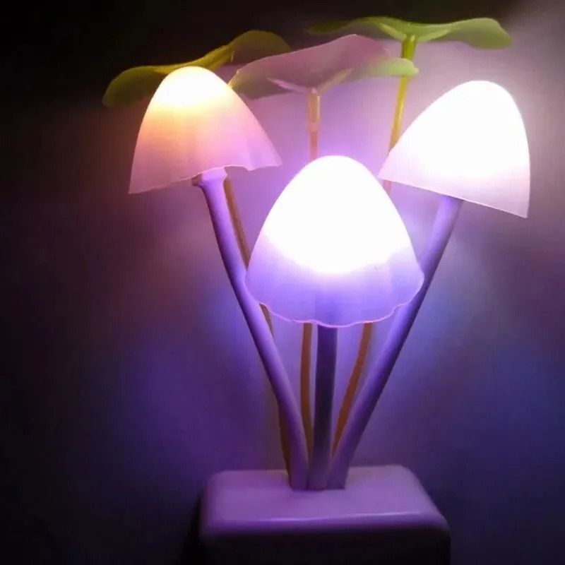 Mushroom Sensor Night Light LED Plug In Wall Lamp 4