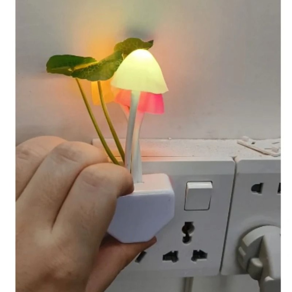 Mushroom Sensor Night Light LED Plug In Wall Lamp 6