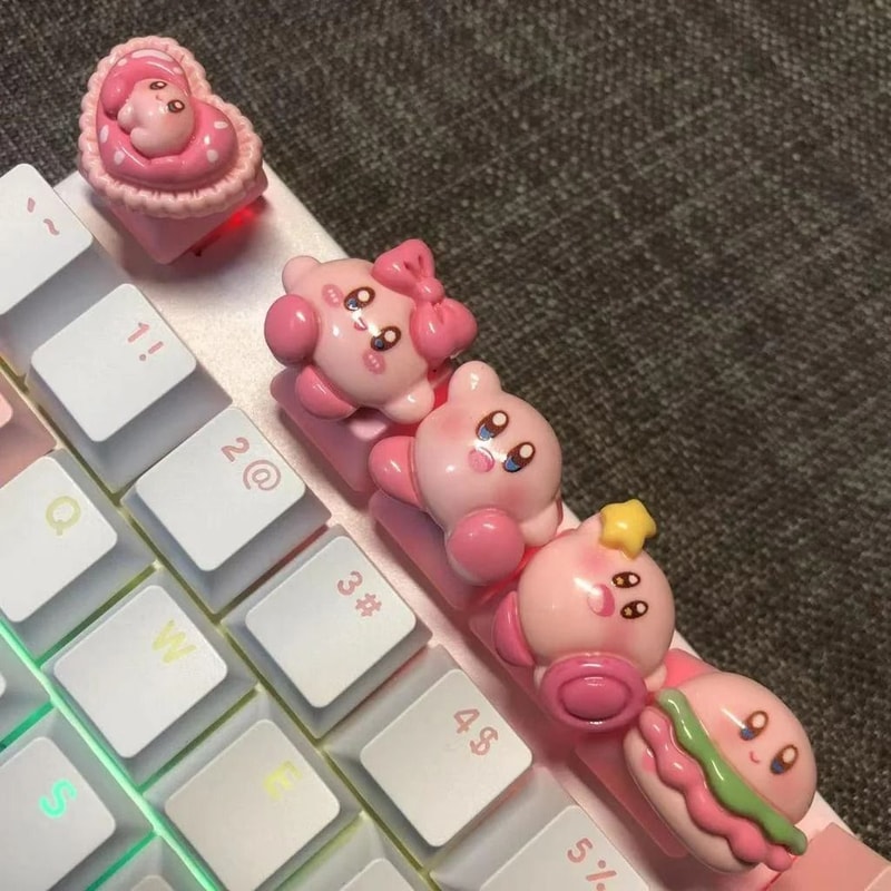 Handmade Pink Cartoon Keycap Custom PBT Mechanical Keyboard Keycap 0