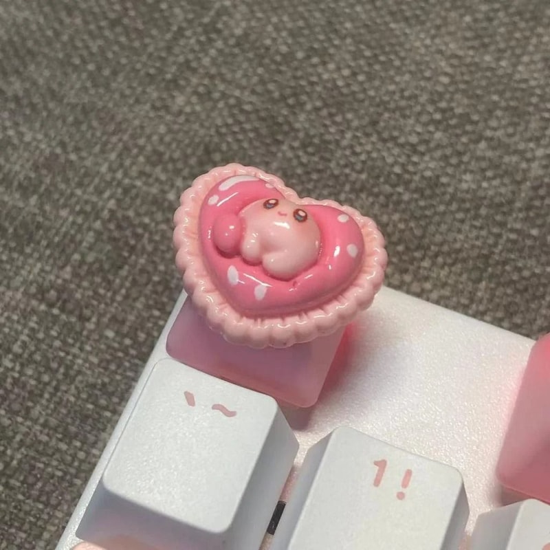 Handmade Pink Cartoon Keycap Custom PBT Mechanical Keyboard Keycap 9