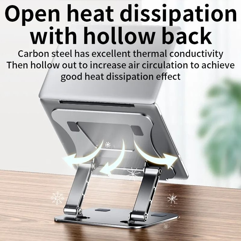 Adjustable Aluminum Laptop And Tablet Stand Portable Folding Cooling Riser 2