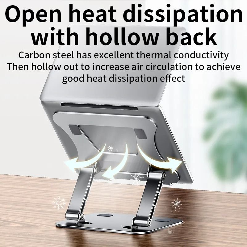 Adjustable Aluminum Laptop And Tablet Stand Portable Folding Cooling Riser 2