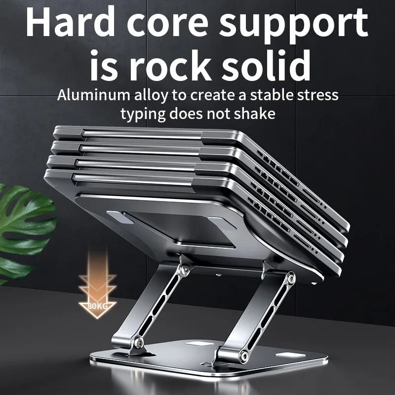 Adjustable Aluminum Laptop And Tablet Stand Portable Folding Cooling Riser 3
