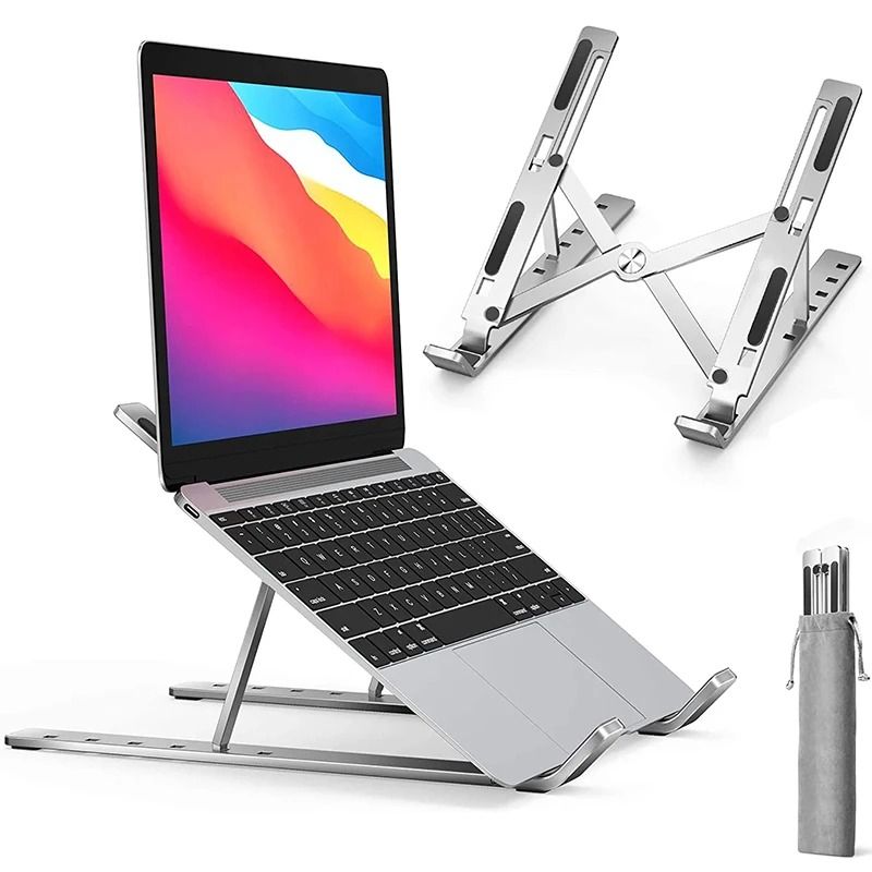 Adjustable Aluminum Laptop Stand Foldable Cooling Riser With Non Slip Support 0