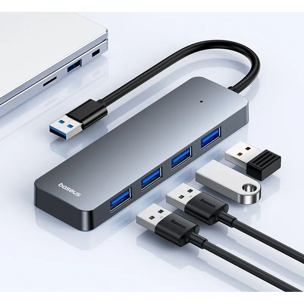 USB Hub 4 Port High Speed Multi Splitter Adapter With Compact ABS Body 0