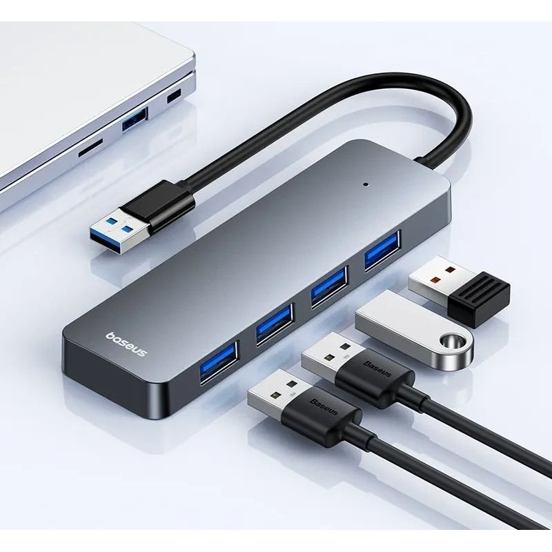 USB Hub 4 Port High Speed Multi Splitter Adapter With Compact ABS Body 0