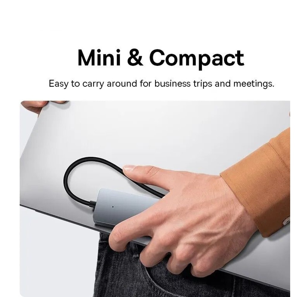 USB Hub 4 Port High Speed Multi Splitter Adapter With Compact ABS Body 5