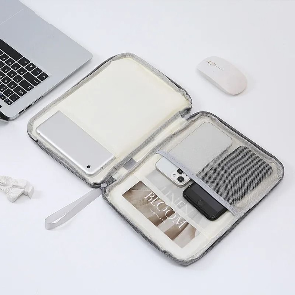 Shockproof Tablet Sleeve With Handle Multi Pocket Portable Pouch For 109 To 129 Inch Devices 4