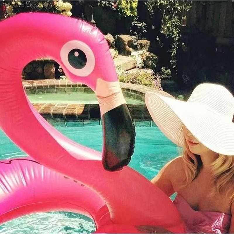 Inflatable Flamingo Swimming Ring Pool Float For Adults 2