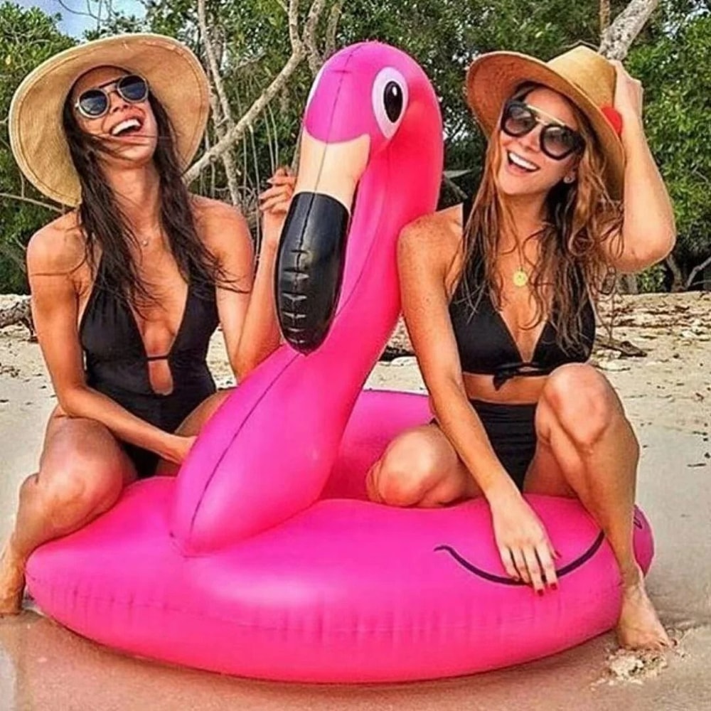 Inflatable Flamingo Swimming Ring Pool Float For Adults 4