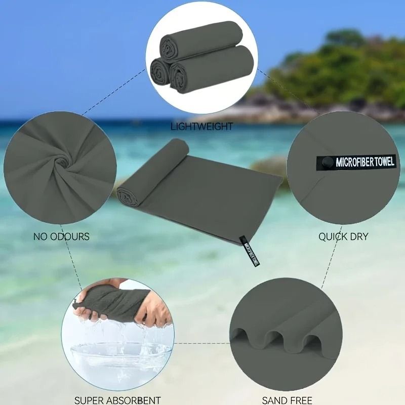 Microfiber Quick Dry Travel Towel Super Absorbent Lightweight For Beach Gym Yoga Pool And Bath 4