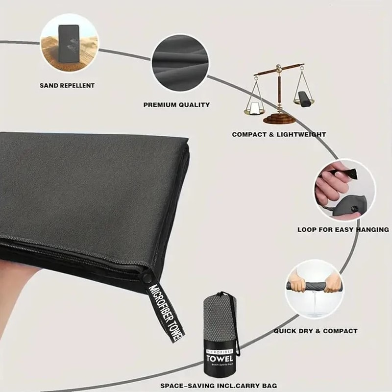 Microfiber Travel Towel Quick Dry Lightweight Super Absorbent 5