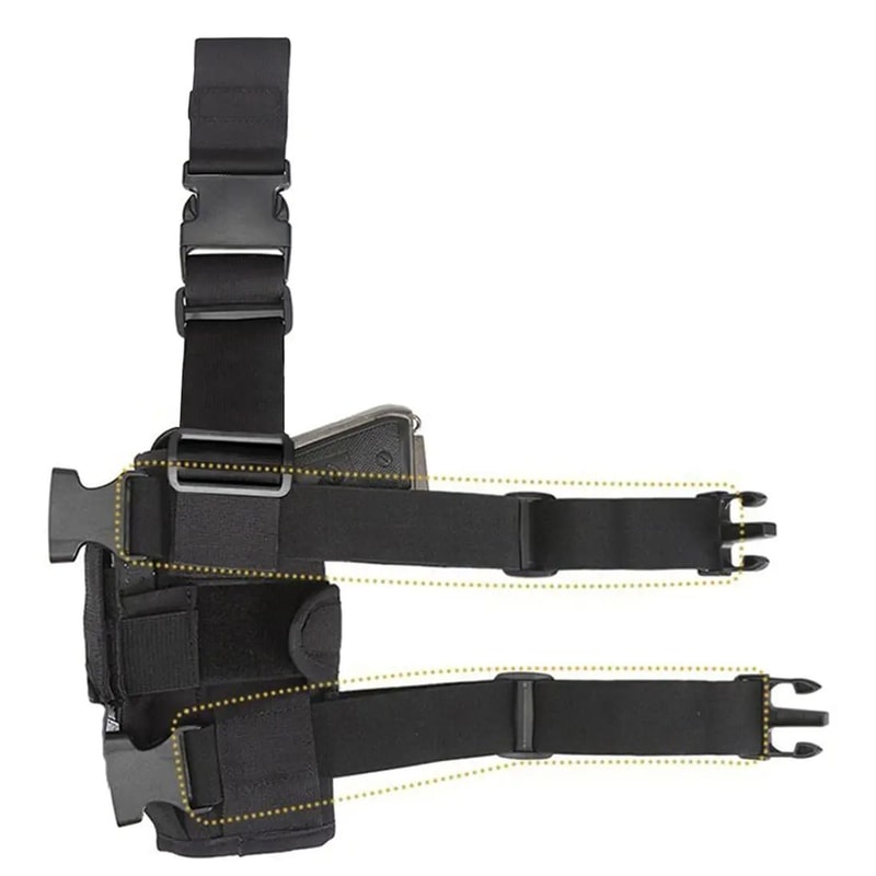 Molle Tactical Pistol Thigh Holster Adjustable Right Hand Drop Leg Design 5
