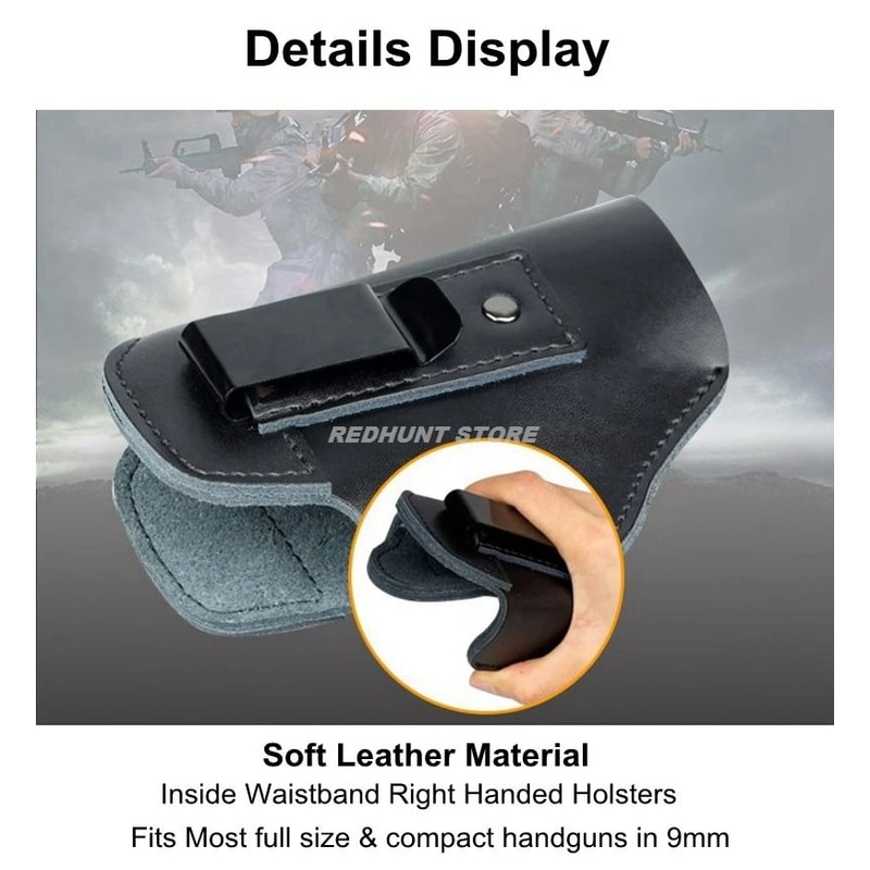 Tactical Leather Holster Left Or Right Hand Concealed Carry IWB Holster 4