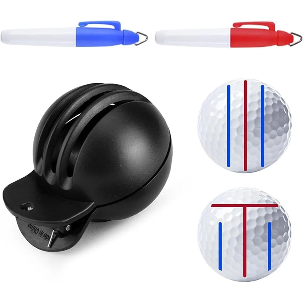 Fade Resistant Golf Ball Liner Alignment Tool With Two Stamp Markers 0