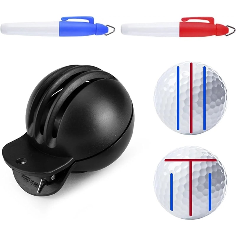 Fade Resistant Golf Ball Liner Alignment Tool With Two Stamp Markers 0