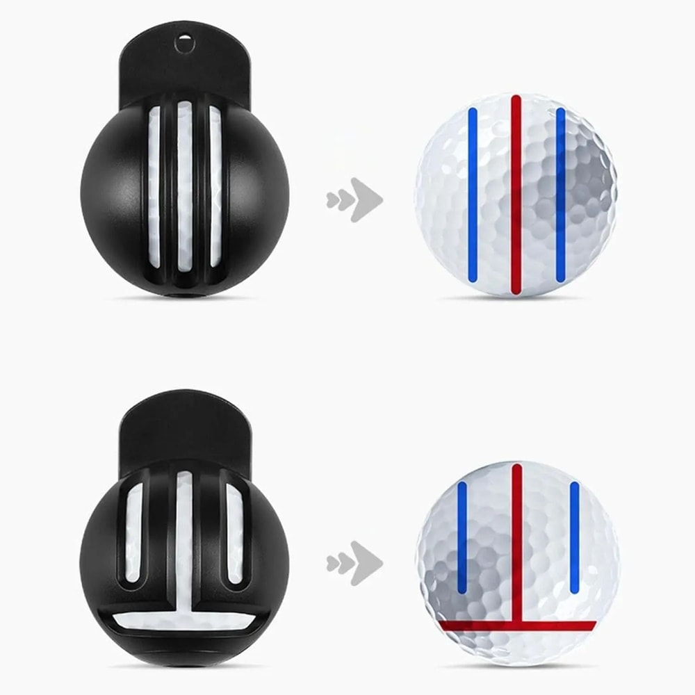 Fade Resistant Golf Ball Liner Alignment Tool With Two Stamp Markers 1