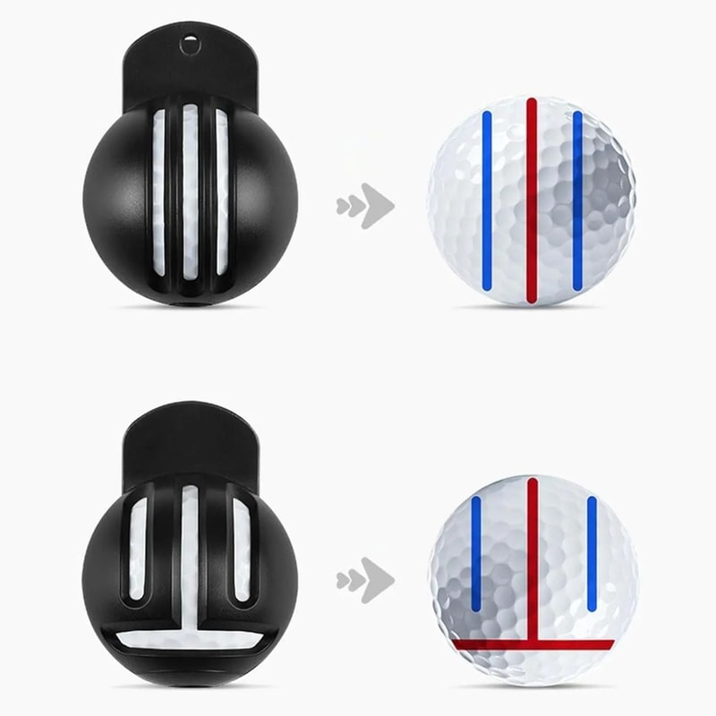 Fade Resistant Golf Ball Liner Alignment Tool With Two Stamp Markers 1